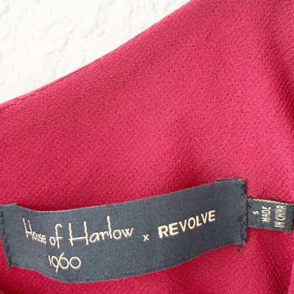 House of Harlow 1960 x REVOLVE Georgeta Dress Red Size Small NWT Midi Length - Picture 5 of 8